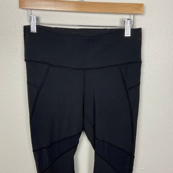 Athleta Black Mesh Detail Athletic Pants - Picture 2 of 4